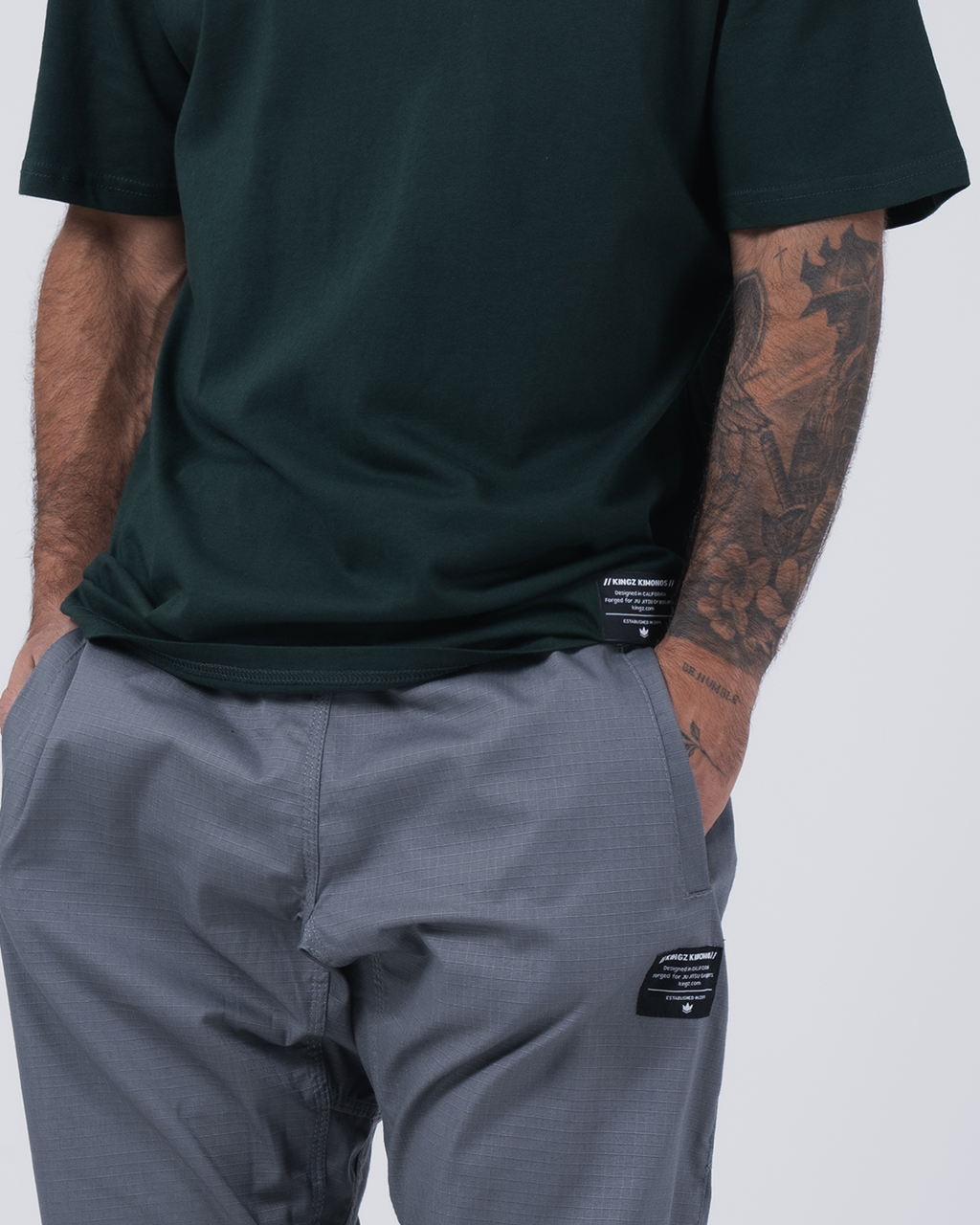 Kingz Casual Rip Stop Gi Pant - Grey