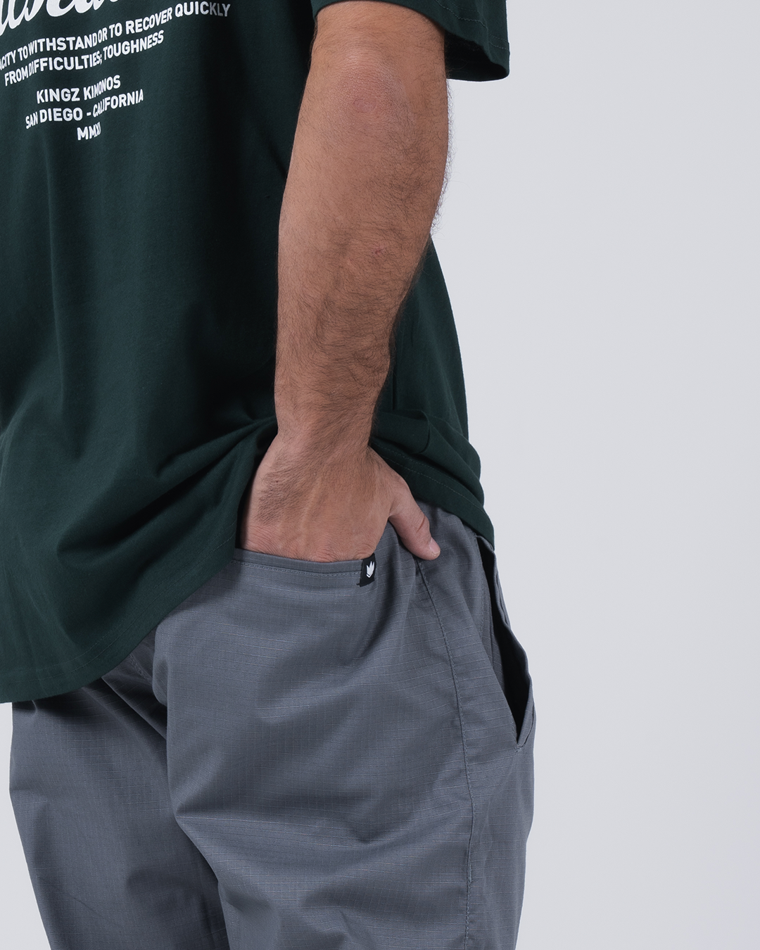 Kingz Casual Rip Stop Gi Pant - Grey