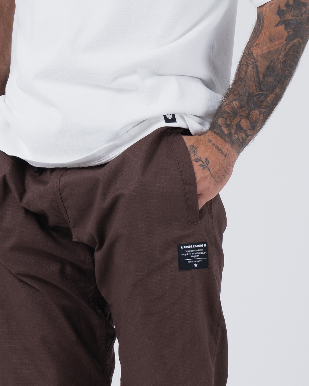 Kingz Casual Rip Stop Gi Pant - Brown