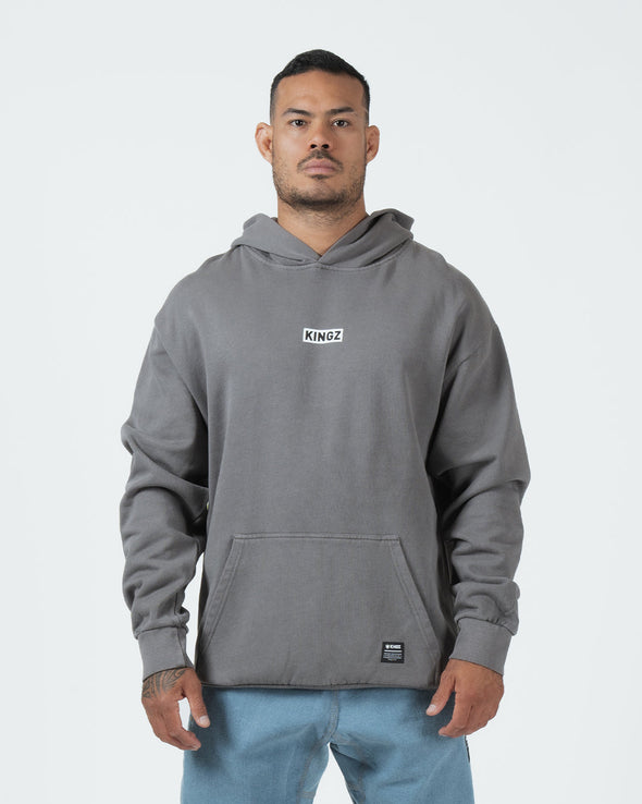 Box Hoodie Streetwear Kingz XS Grey