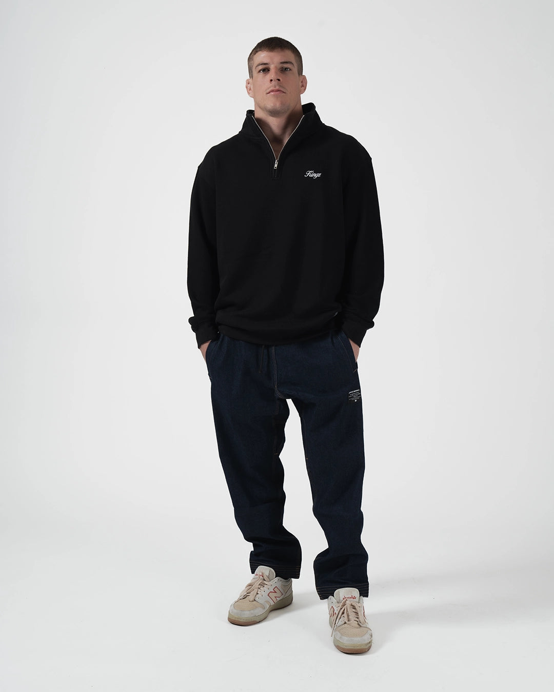 Kingz Script Quarter Zip Sweater