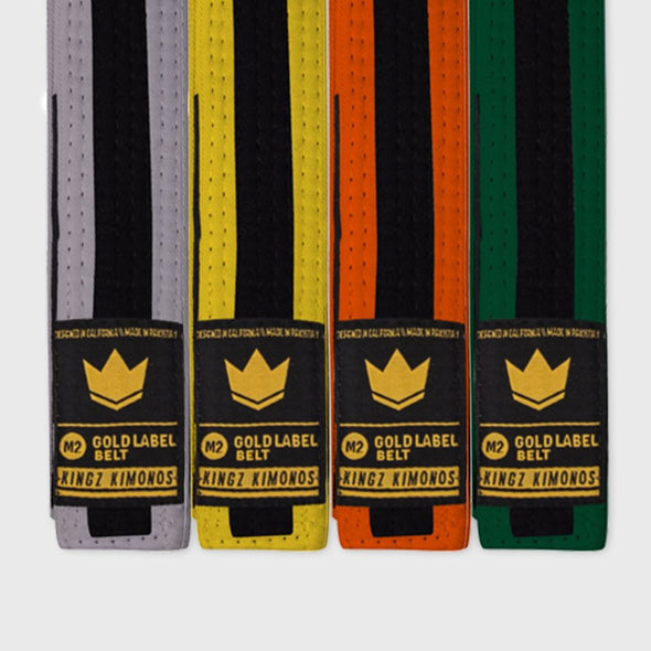 Kingz Gold Label V2 Kids Belt - Black Stripe - Fighters Market