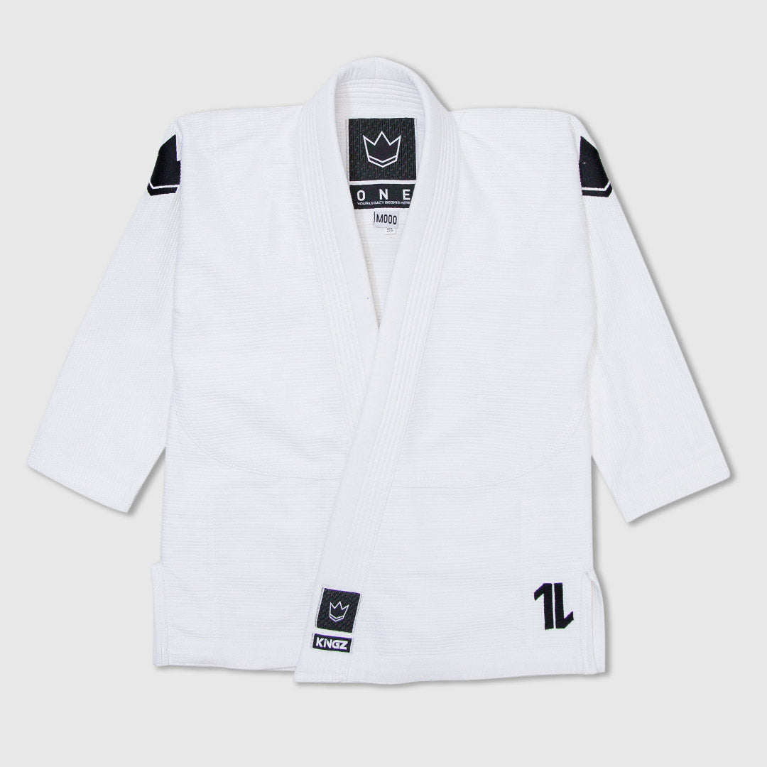 Kingz The One BJJ Kimono black + White Belt